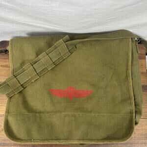 Israeli Military Paratrooper Emblem Canvas Messenger Bag – Rugged School/Travel